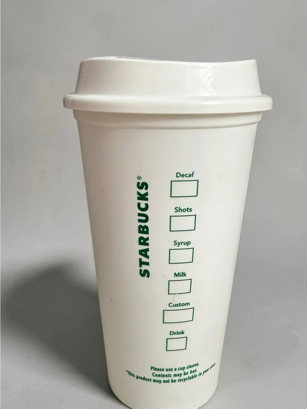 Starbucks white reusable